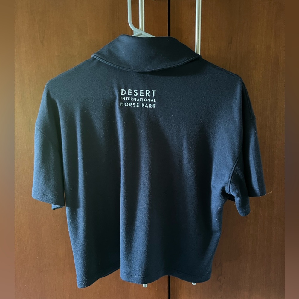 The Surrey x DIHP Vespa Box Crop Polo in Navy Blue size XXS